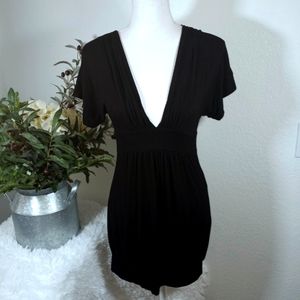 21 BLACK PLUNGE NECK DRESS SZ.S EUC